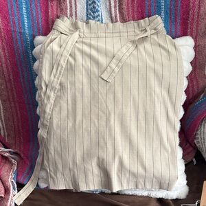 Banana Republic Beige Pinstripe Pencil Skirt